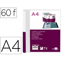 Carpeta LIDERPAPEL 60 fundas canguro pp DIN A4 transparenteportada y lomo personalizable