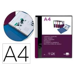Carpeta LIDERPAPEL canguro 2 anillas 25 mm mixtas polipropileno DIN A4 negro opaco