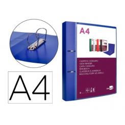 Carpeta LIDERPAPEL canguro 2 anillas 40 mm mixtas polipropileno DIN A4 azul translicudo