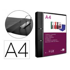 Carpeta LIDERPAPEL canguro 2 anillas 40 mm mixtas polipropileno DIN A4 negro opaco