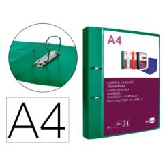 Carpeta LIDERPAPEL canguro 2 anillas 40 mm mixtas polipropileno DIN A4 verde translicudo