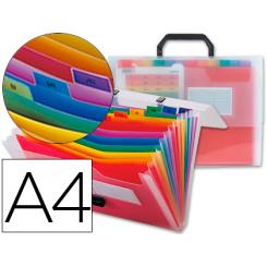 Carpeta LIDERPAPEL clasificador fuelle 45134 polipropileno A4 transparente spectrafile 13 departamentos