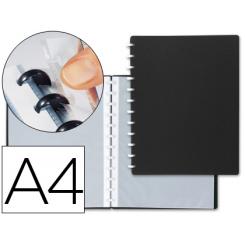 Carpeta LIDERPAPEL DIN A4 con 20 fundas intercambiables color negro