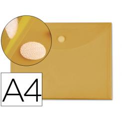 Carpeta LIDERPAPEL dossier A4 cierre de velcro amarilla