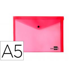 Carpeta LIDERPAPEL dossier broche 34350 polipropileno DIN A5 roja transparente
