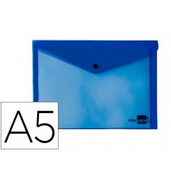 Carpeta LIDERPAPEL dossier broche 34352 polipropileno DIN A5 azul transparente