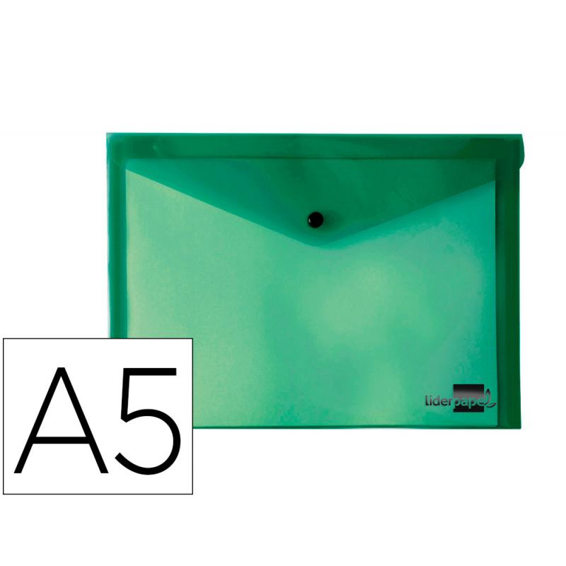 carpeta-liderpapel-dossier-broche-34353-polipropileno-din-a5-verde-transparente