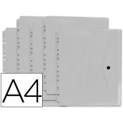 Carpeta LIDERPAPEL dossier broche 36664 polipropileno DIN A4 pack de 5 incolora transparente multitaladro