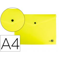 Carpeta LIDERPAPEL dossier broche polipropileno DIN A4 amarillo fluor opaco 50 hojas