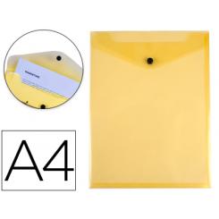Carpeta LIDERPAPEL dossier broche polipropileno DIN A4 formato vertical amarilla transparente 50 hojas