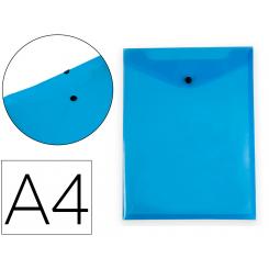 Carpeta LIDERPAPEL dossier broche polipropileno DIN A4 formato vertical con fuelle azul translucido