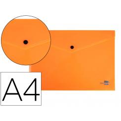 Carpeta LIDERPAPEL dossier broche polipropileno DIN A4 naranja fluor opaco 50 hojas