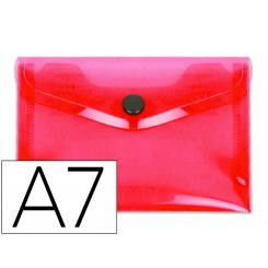 Carpeta LIDERPAPEL dossier broche polipropileno DIN A7 rojo translucido
