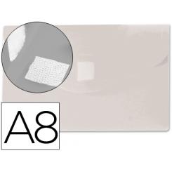 Carpeta LIDERPAPEL dossier broche polipropileno DIN a8 incolora con cierre de velcro