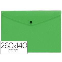 Carpeta LIDERPAPEL dossier broche polipropileno tamaño sobre americano 260x140mm verde translucido