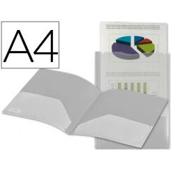 Carpeta LIDERPAPEL dossier dos bolsas canguro 45684 polipropileno DIN A4 transparente