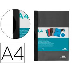 Carpeta LIDERPAPEL dossier pinza lateral 35365 polipropileno DIN A4 negra 30 hojas pinza deslizante