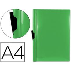 Carpeta LIDERPAPEL dossier pinza lateral 45323 polipropileno DIN A4 verde 60 hojas pinza deslizante