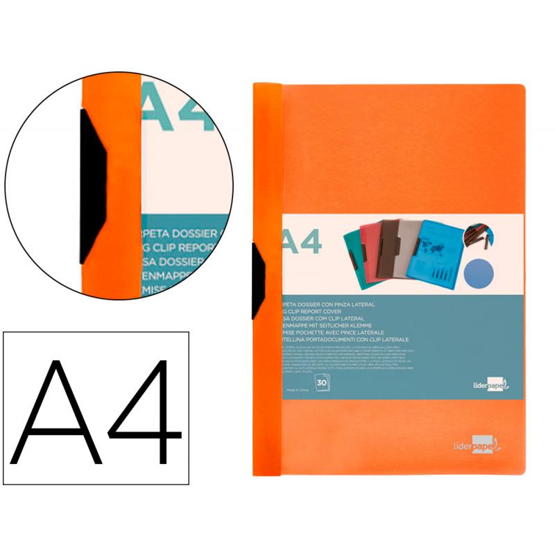 carpeta-liderpapel-dossier-pinza-lateral-polipropileno-din-a4-naranja-fluor-opaco-30-hojas-pinza-deslizante