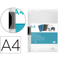 Carpeta LIDERPAPEL dossier pinza lateral polipropileno DIN A4 transparente 60 hojas pinza deslizante