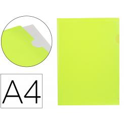 Carpeta LIDERPAPEL dossier uñero polipropileno DIN A4 amarillo fluor opaco 20 hojas
