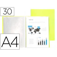 Carpeta LIDERPAPEL escaparate 30 fundas polipropileno DIN A4 amarillo fluor opaco