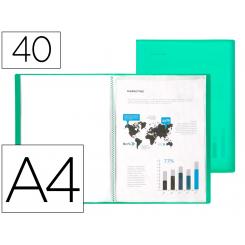 Carpeta LIDERPAPEL escaparate 40 fundas polipropileno DIN A4 verde translucido
