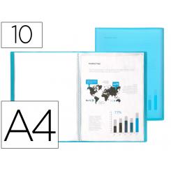 Carpeta LIDERPAPEL escaparate 47482 10 fundas polipropileno DIN A4 azul translucido