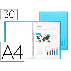 Carpeta LIDERPAPEL escaparate 47492 30 fundas polipropileno DIN A4 azul translucido