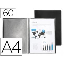 Carpeta LIDERPAPEL escaparate 60 fundas polipropileno DIN A4 negro opaco