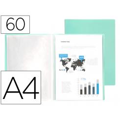 Carpeta LIDERPAPEL escaparate 60 fundas polipropileno DIN A4 verde manzana opaco