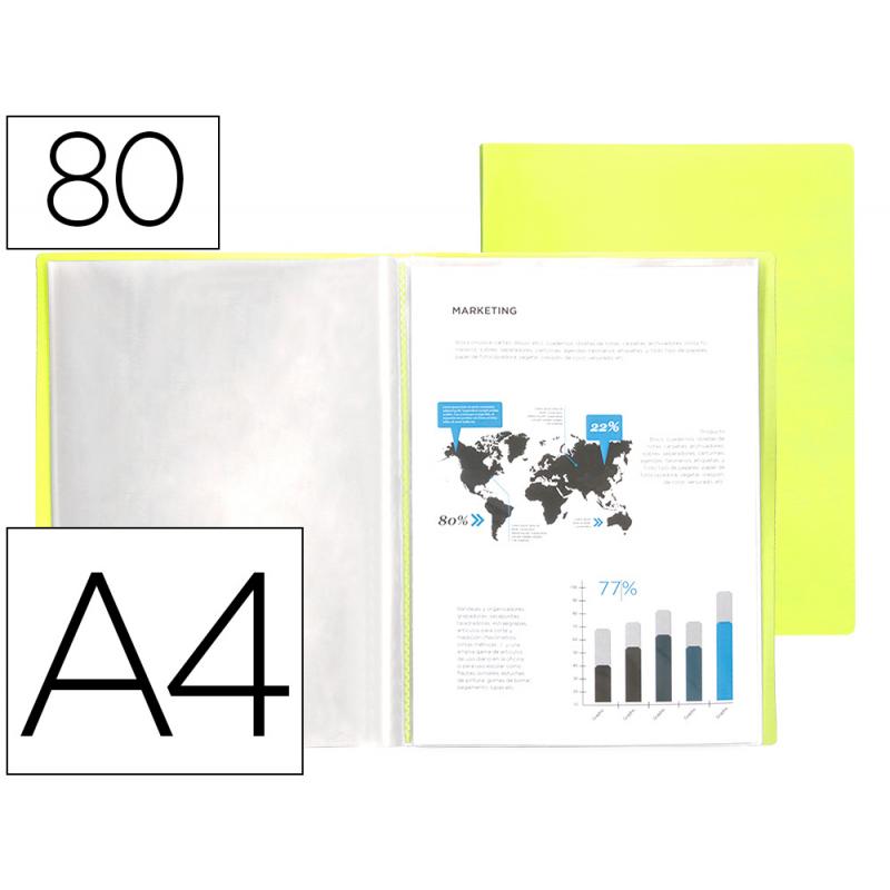 carpeta-liderpapel-escaparate-80-fundas-polipropileno-din-a4-amarillo-fluor-opaco