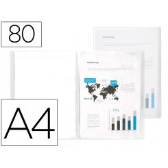 Carpeta LIDERPAPEL escaparate 80 fundas polipropileno DIN A4 transparente