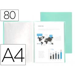 Carpeta LIDERPAPEL escaparate 80 fundas polipropileno DIN A4 verde manzana opaco