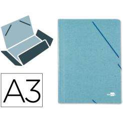 Carpeta LIDERPAPEL gomas A3 3 solapas carton prespan verde