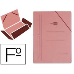 Carpeta LIDERPAPEL gomas folio 3 solapas carton compacto cuero