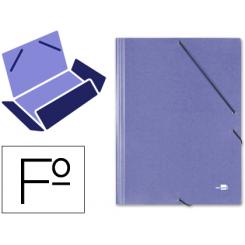 Carpeta LIDERPAPEL gomas folio 3 solapas carton simil prespan azul