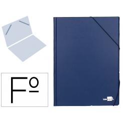 Carpeta LIDERPAPEL gomas folio sencilla PVC azul