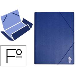 Carpeta LIDERPAPEL gomas folio solapas plastico azul