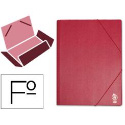 Carpeta LIDERPAPEL gomas folio solapas plastico burdeos