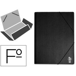 Carpeta LIDERPAPEL gomas folio solapas plastico negra