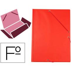 Carpeta LIDERPAPEL gomas plastico folio solapas color rojo