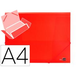 Carpeta LIDERPAPEL gomas solapas 34960 polipropileno DIN A4 rojo translucido