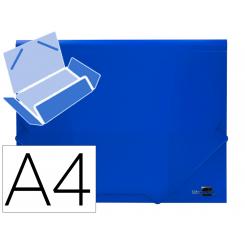 Carpeta LIDERPAPEL gomas solapas 34962 polipropileno DIN A4 azul translucido