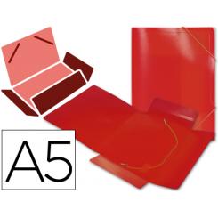 Carpeta LIDERPAPEL gomas solapas 34970 polipropileno DIN A5 roja
