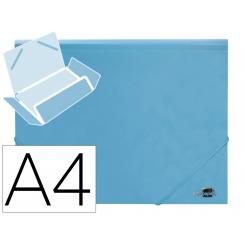 Carpeta LIDERPAPEL gomas solapas polipropileno DIN A4 celeste opaco