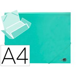 Carpeta LIDERPAPEL gomas solapas polipropileno DIN A4 verde manzana opaco