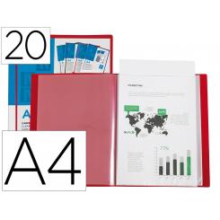 Carpeta LIDERPAPEL personaliza 20 fundas canguro polipropileno DIN A4 rojo translucido portada y lomo