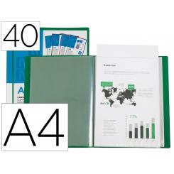 Carpeta LIDERPAPEL personaliza 20 fundas canguro polipropileno DIN A4 verde translucido portada y lomo