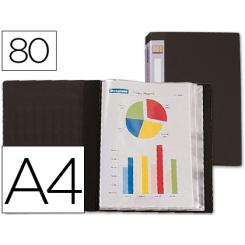 Carpeta LIDERPAPEL personaliza 31765 80 fundas polipropileno DIN A4 negra lomo personalizable